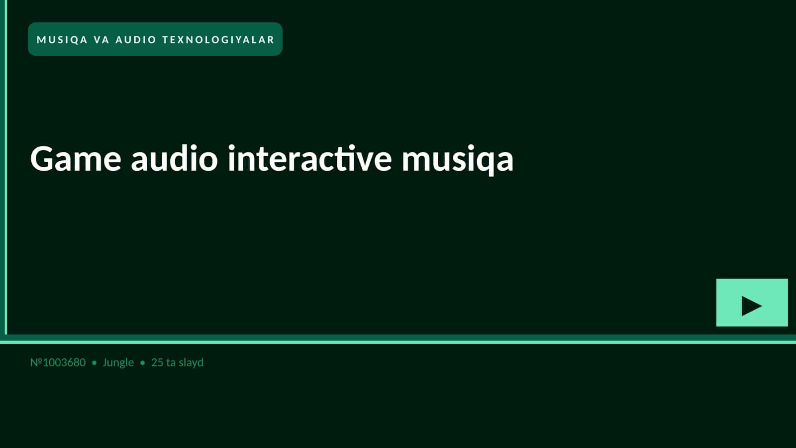 Game audio interactive musiqa