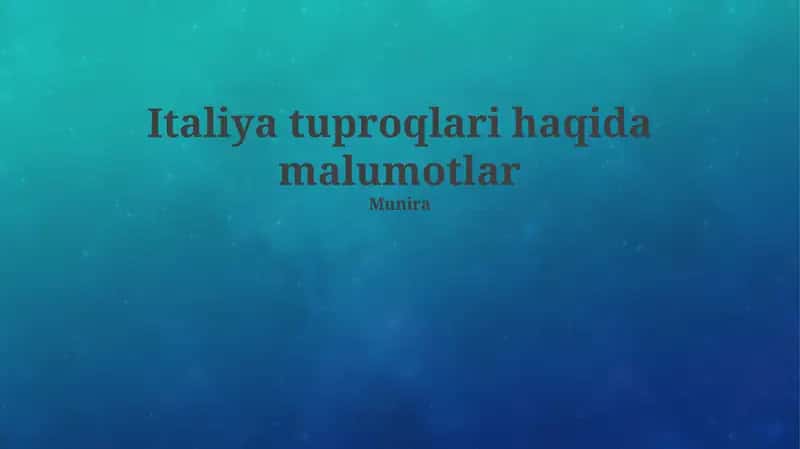 Italiya tuproqlari