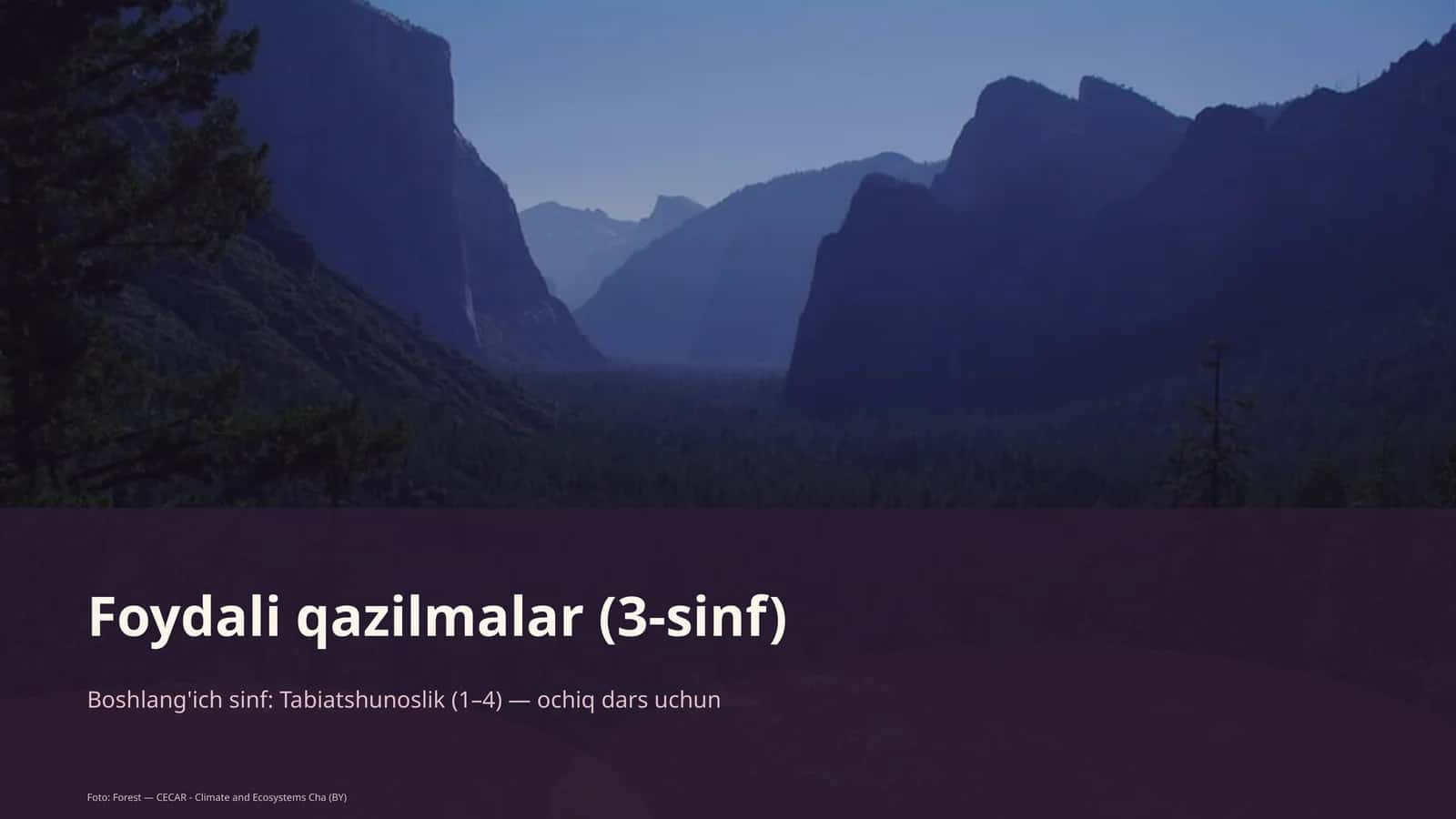 Boshlang'ich sinf: Tabiatshunoslik (1–4) — ochiq dars uchun