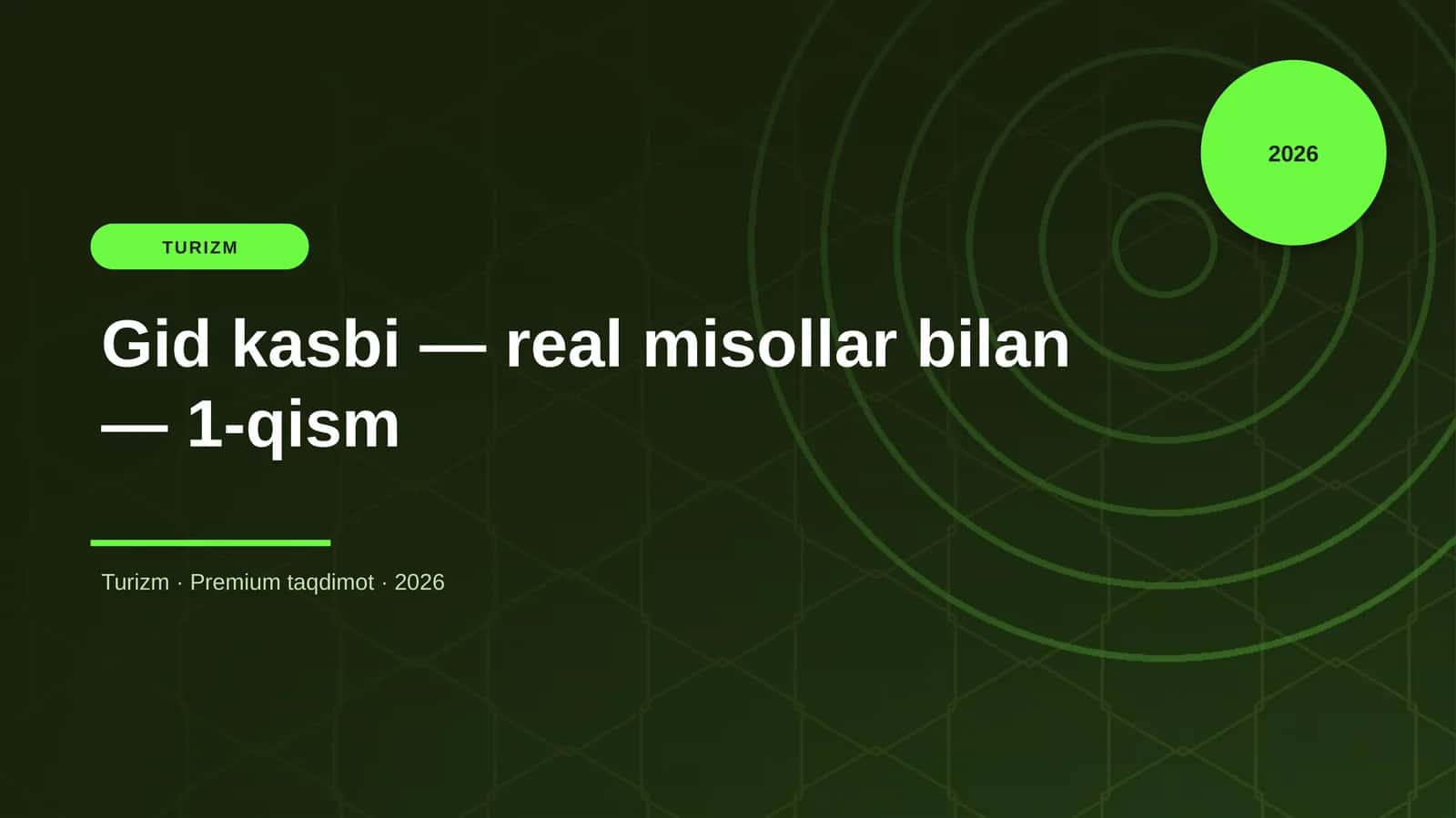 Gid kasbi — real misollar bilan — 1-qism