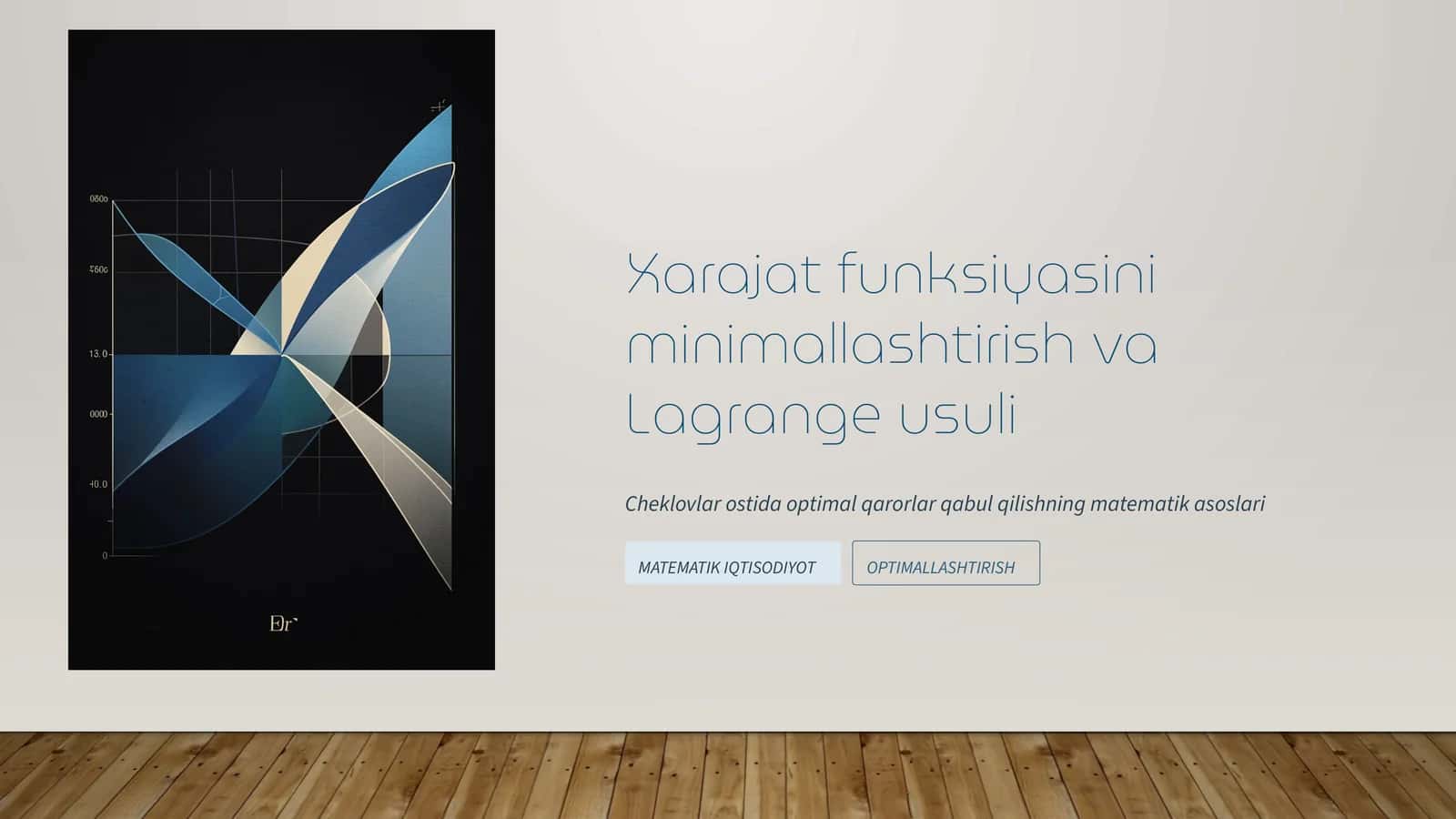 Xarajat funksiyasini minimallashtirish va Lagrange usuli