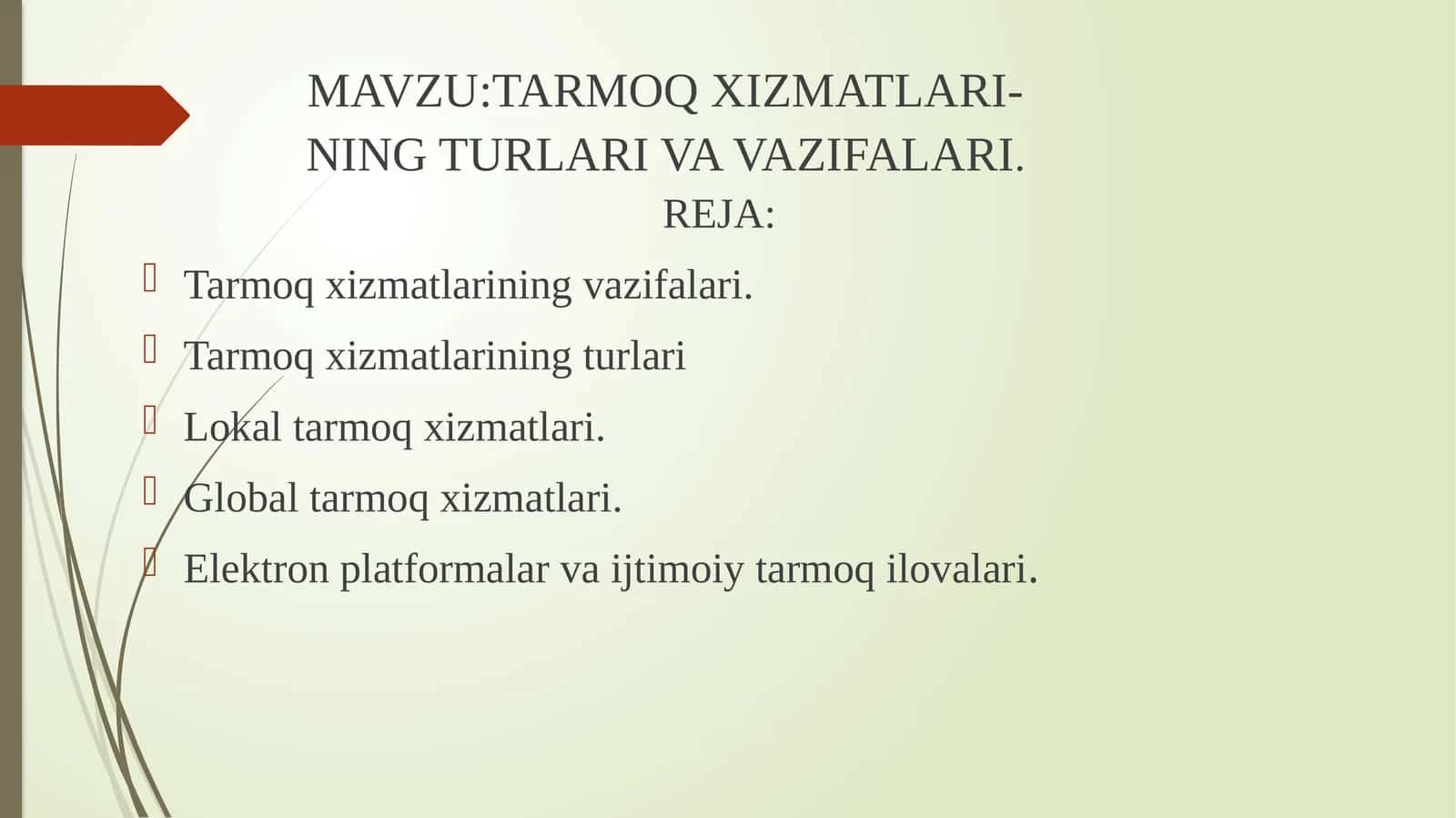 Tarmoq Xizmatlari