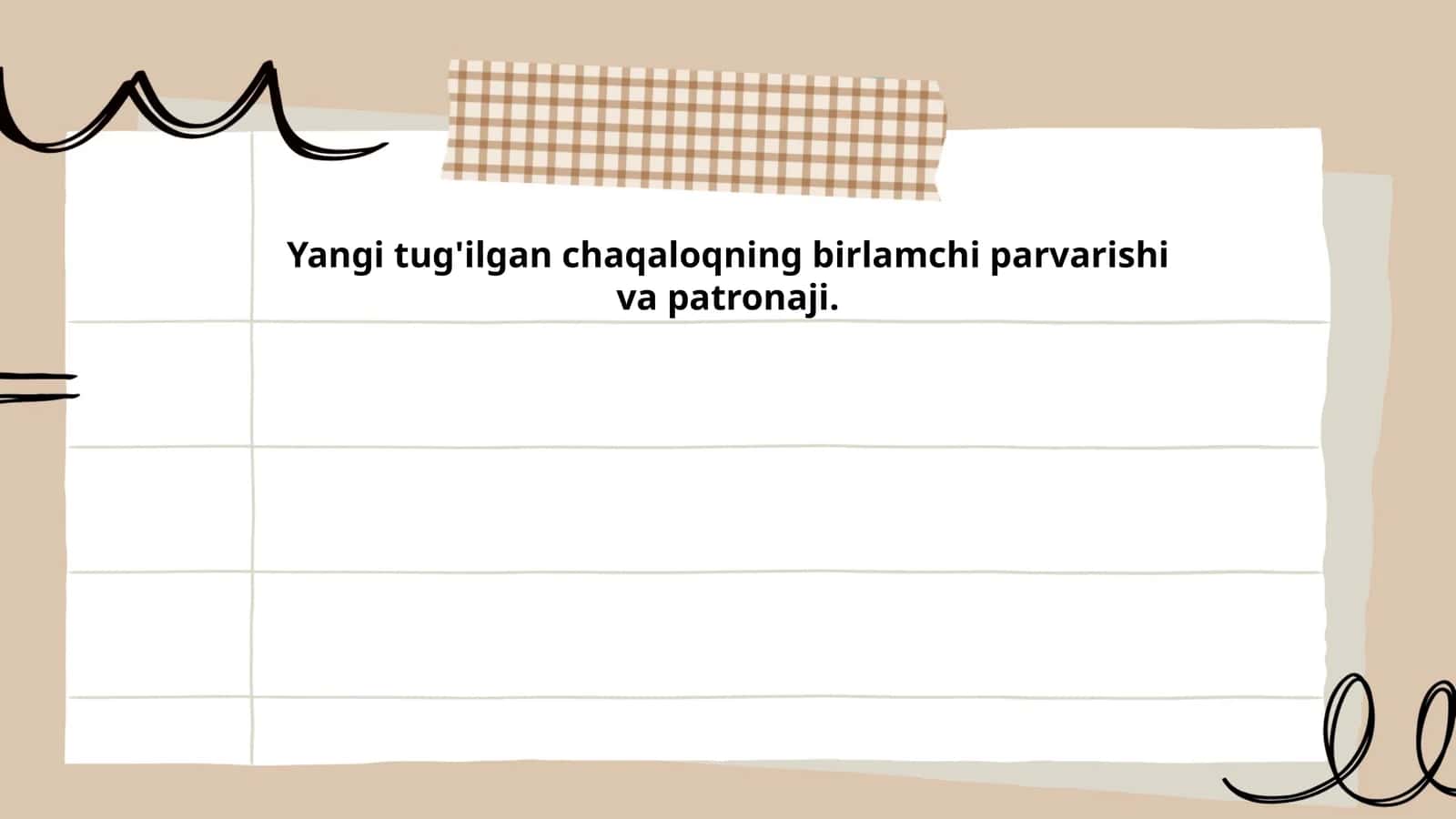 Yangi tug'ilgan chaqaloqning birlamchi parvarishi va patronaji