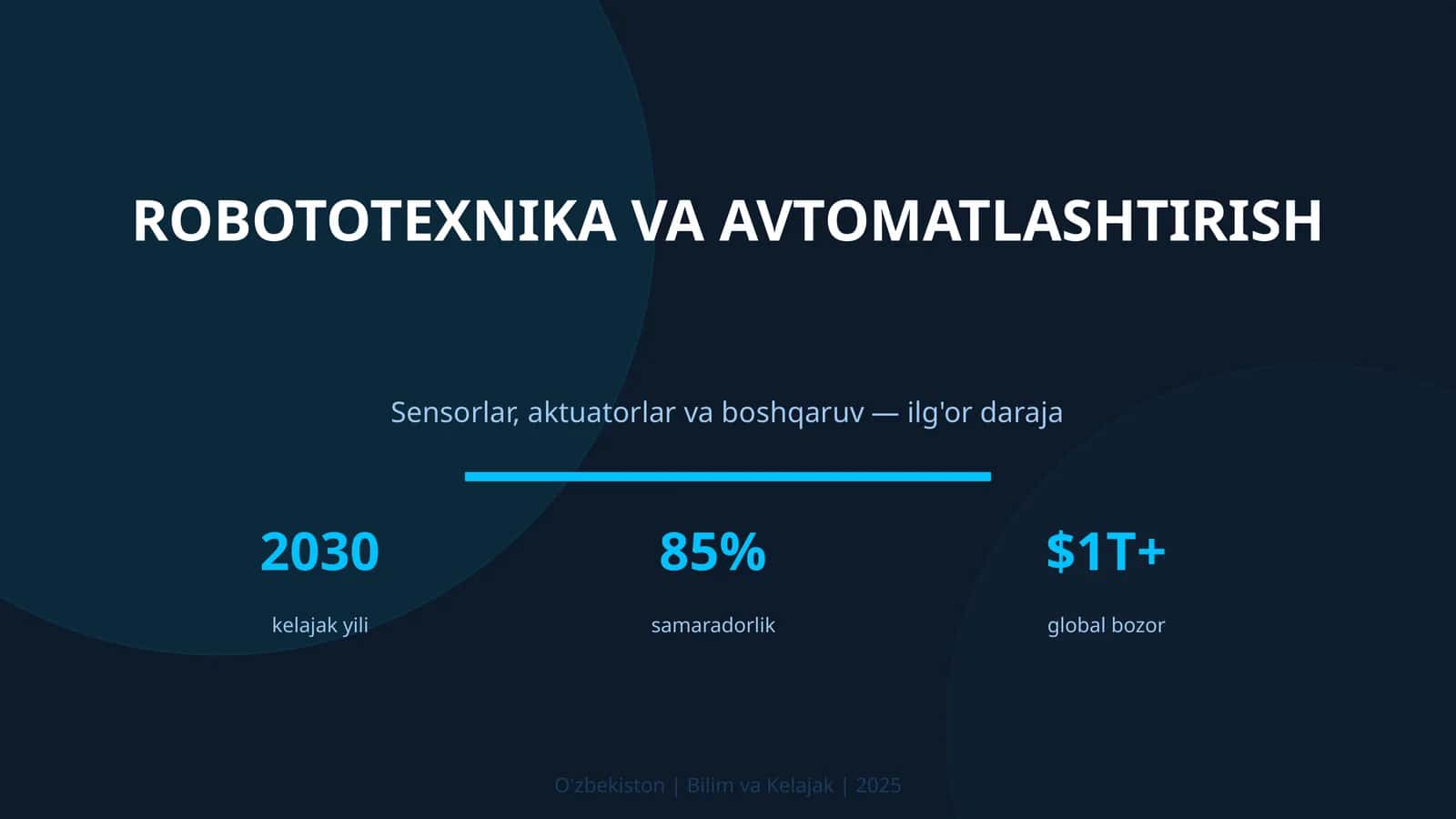 ROBOTOTEXNIKA VA AVTOMATLASHTIRISH