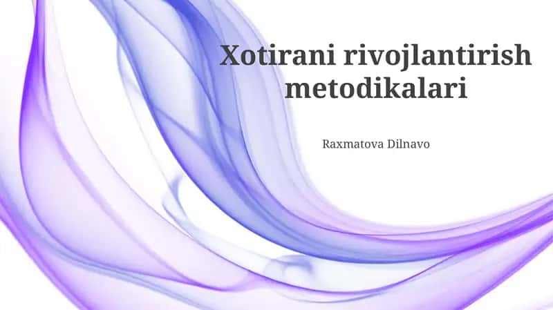 Sog'lom turmush tarzini rivojlantirish
