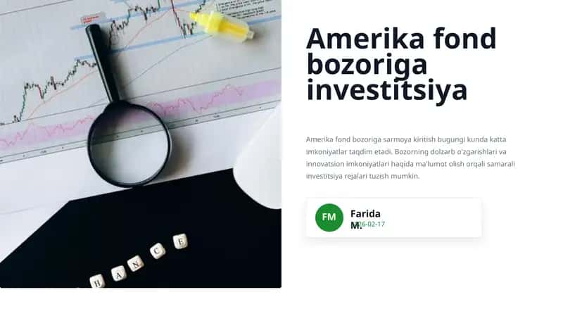 Amerika fond bozoriga investitsiya