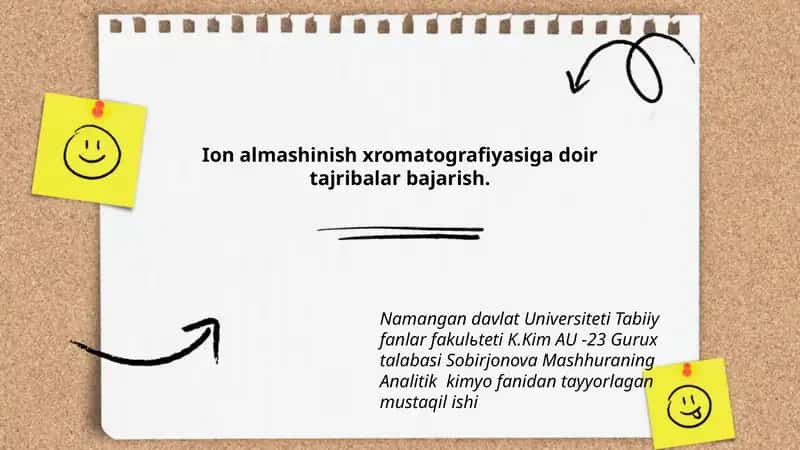 Ion almashinish xromatografiyasiga doir tajribalar