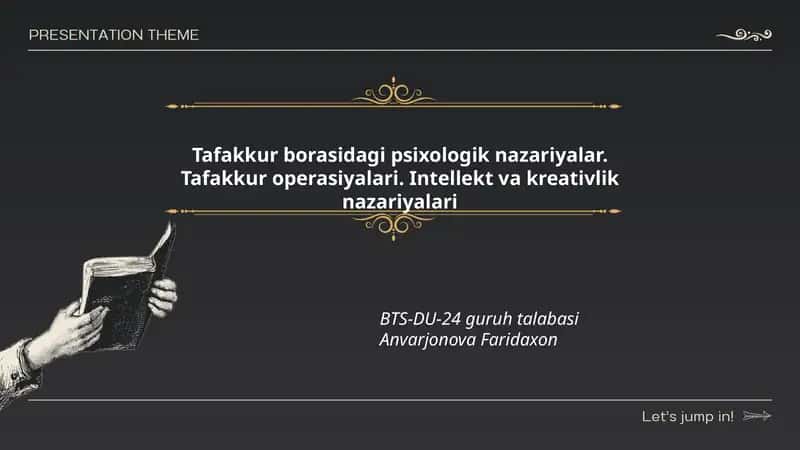 Tafakkur borasidagi psixologik nazariyalar