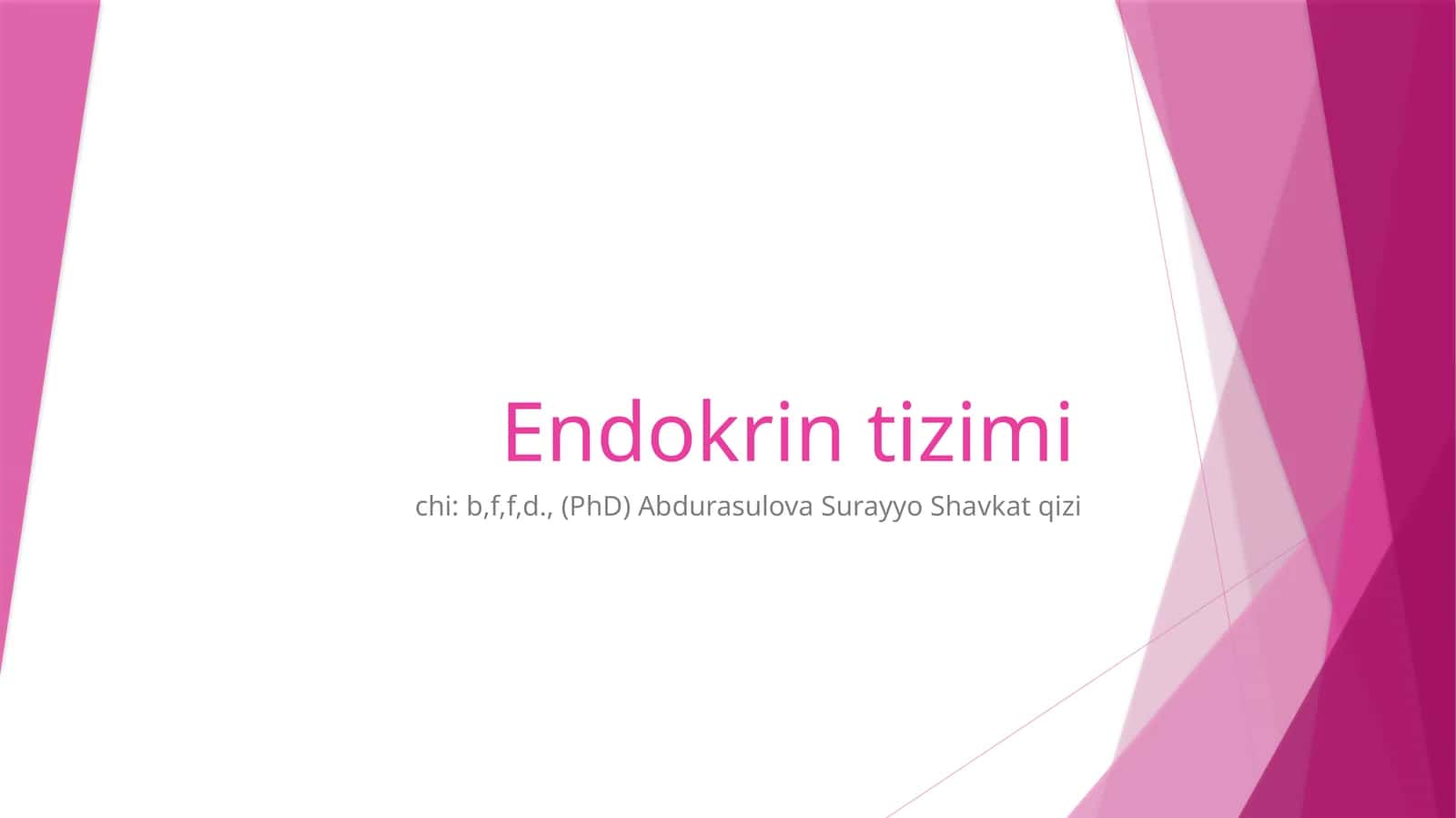 Endokrin tizimi