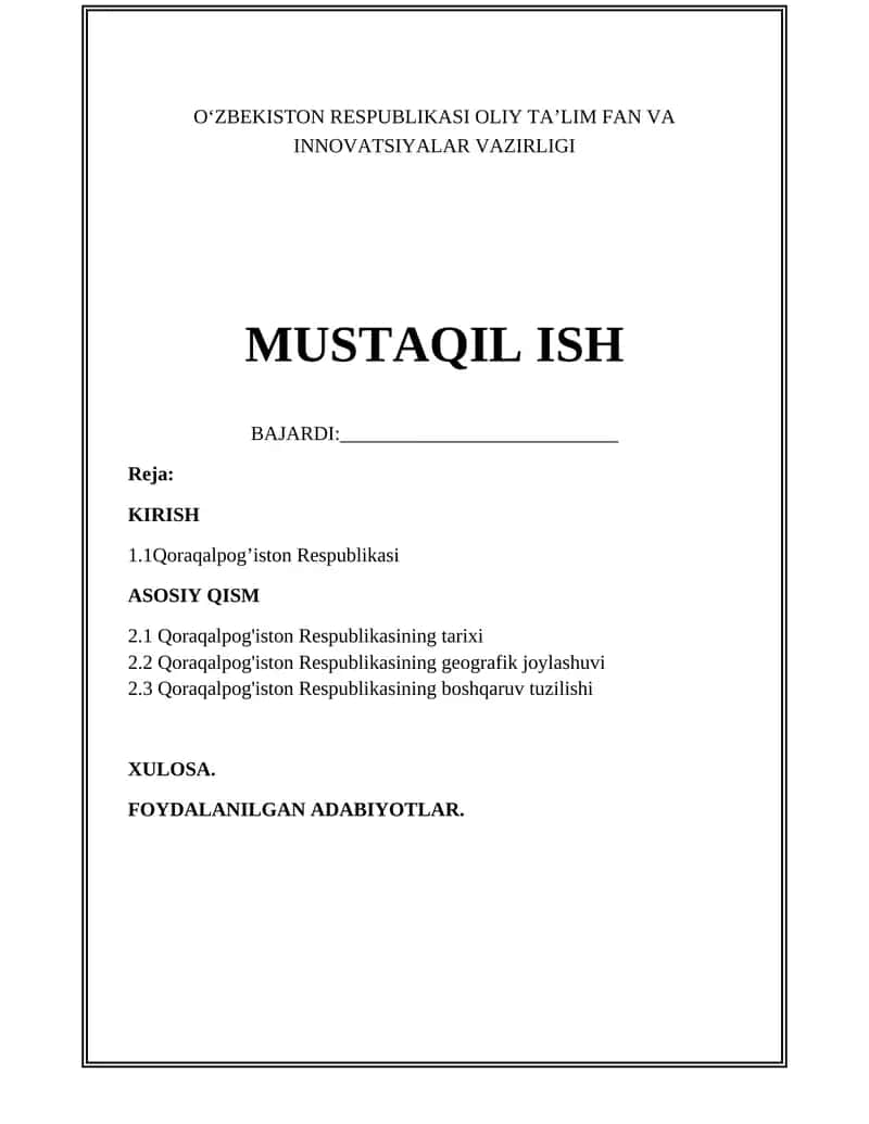 Qoraqalpog`iston Respublikasi