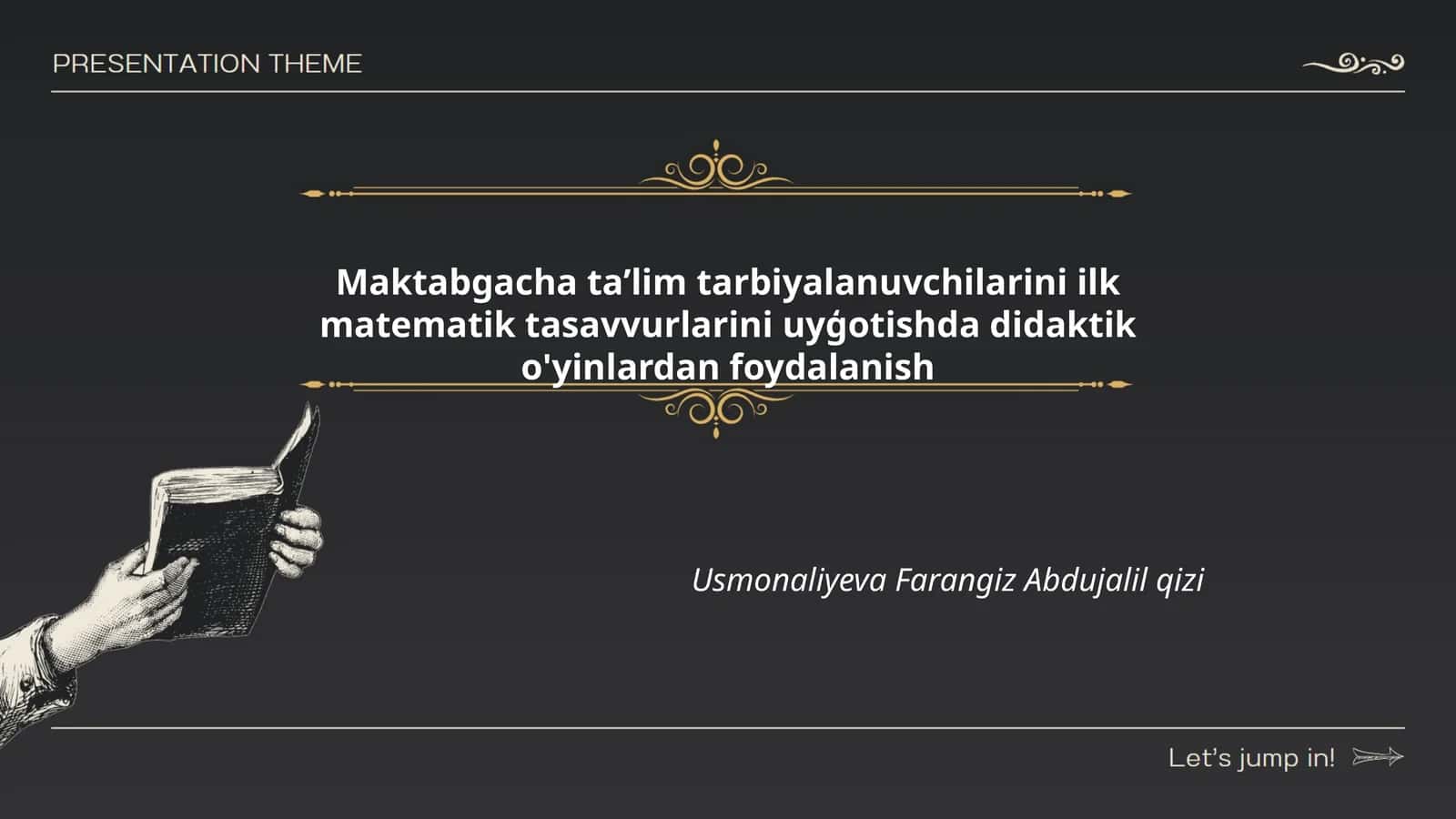Maktabgacha ta’lim tarbiyalanuvchilarini ilk matematik tasavvurlarini uyģotishda didaktik o'yinlardan foydalanish