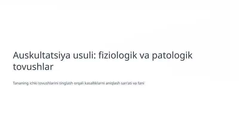Auskultatsiya usuli