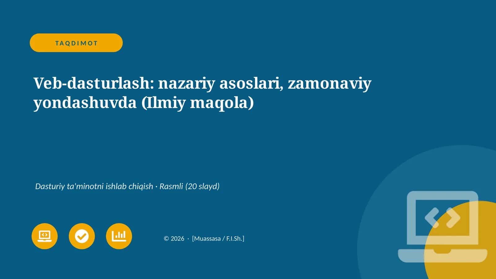 Veb-dasturlash: nazariy asoslari, zamonaviy yondashuvda (Ilmiy maqola)