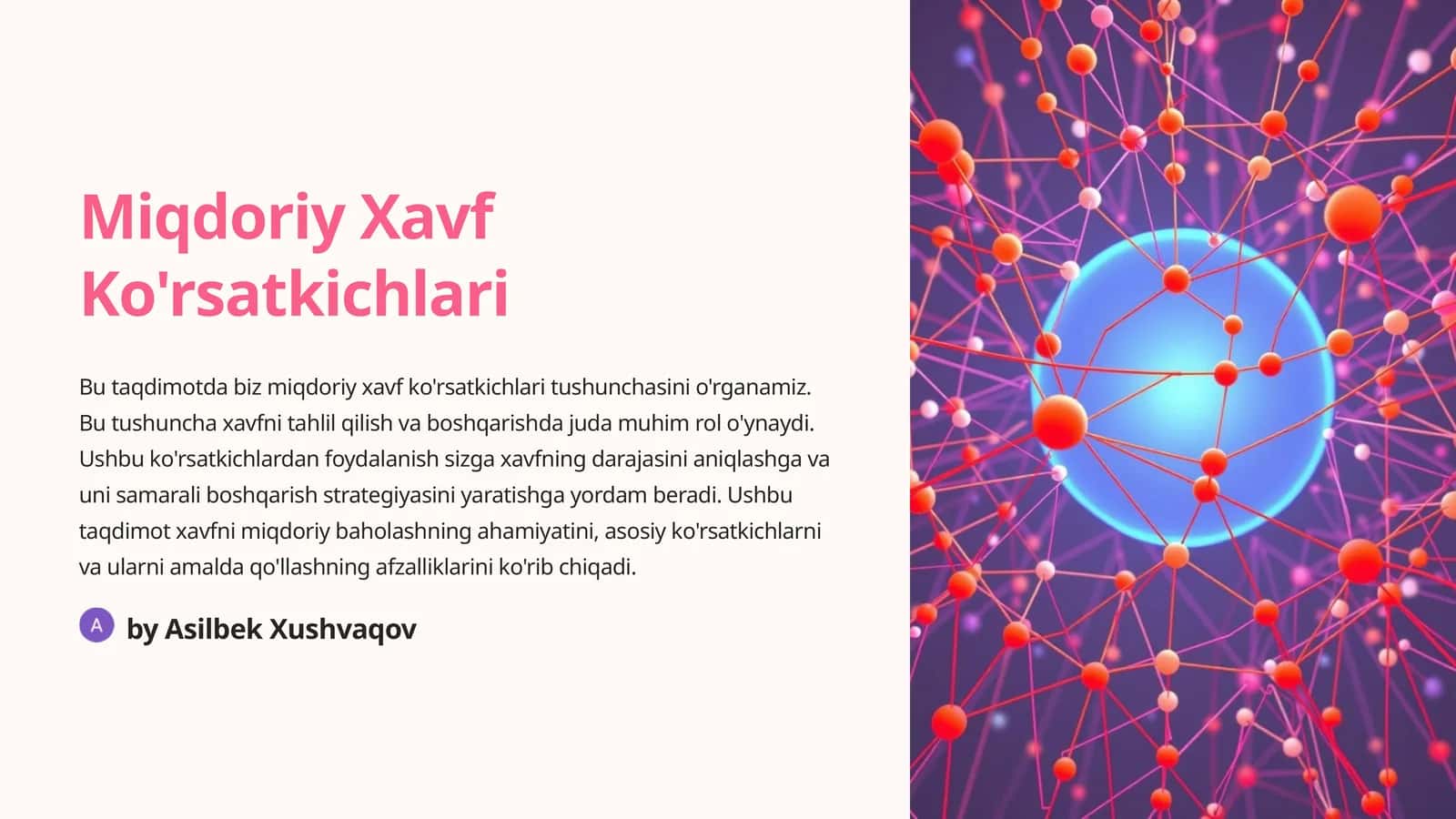 Miqdoriy Xavf Ko'rsatkichlari