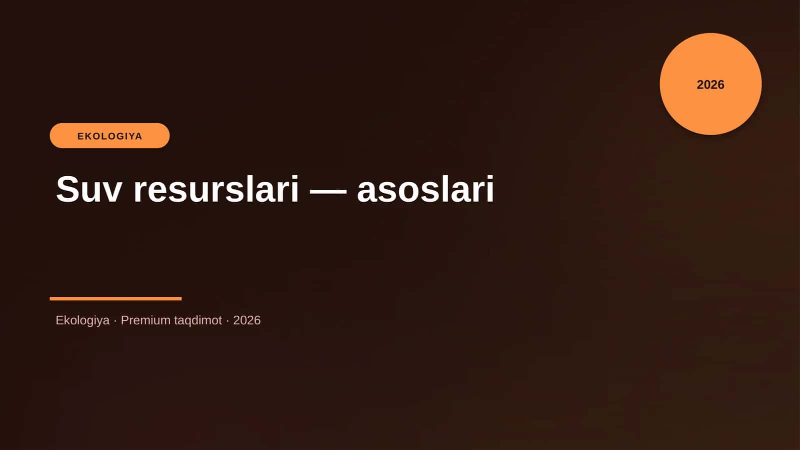 Suv resurslari — asoslari