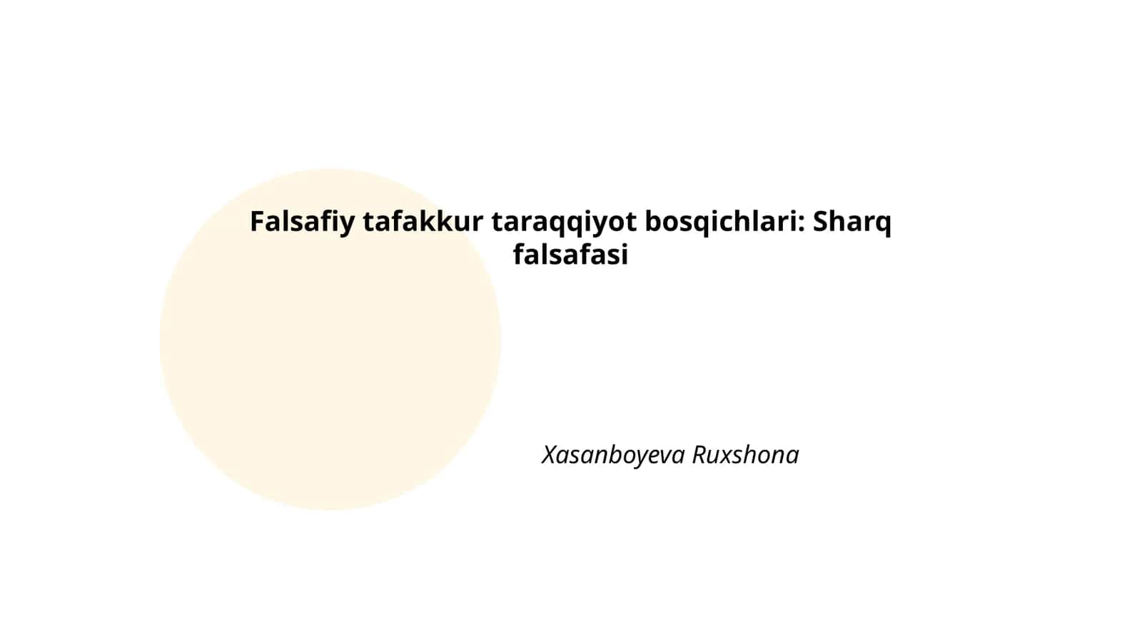 Sharq falsafasi