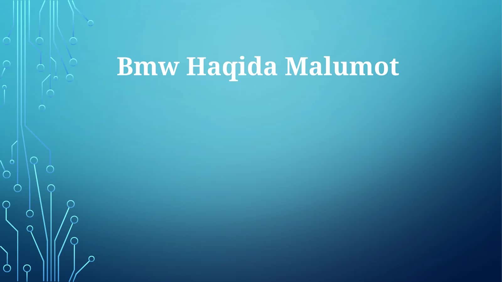 Bmw Haqida Malumot
