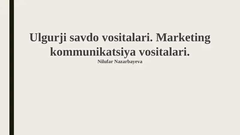 Ulgurji Savdo Asboblari