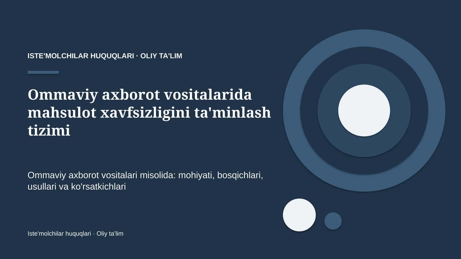ommaviy axborot vositalarida mahsulot xavfsizligini ta'minlash tizimi 8194