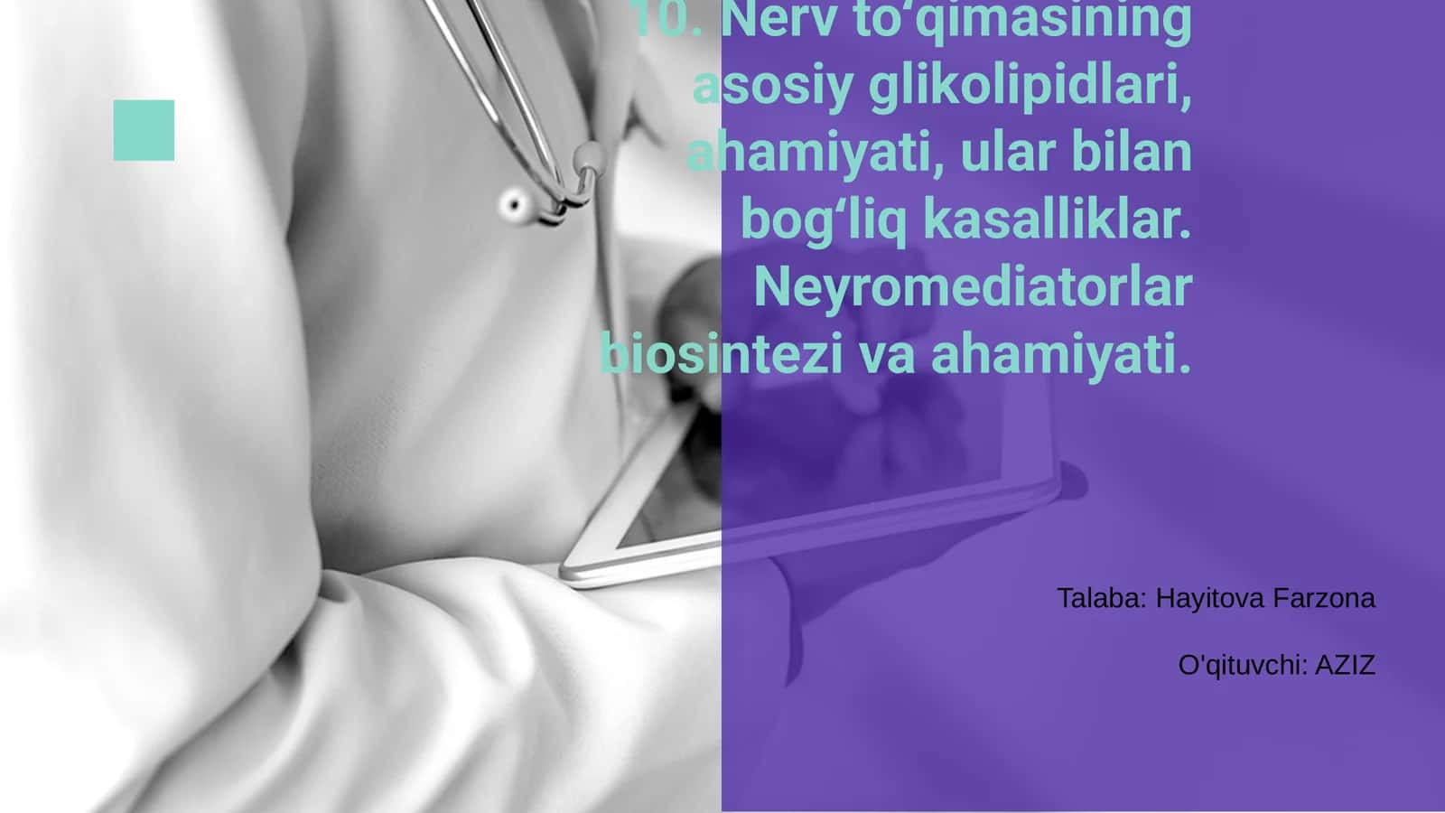 Nerv to‘qimasining asosiy glikolipidlari