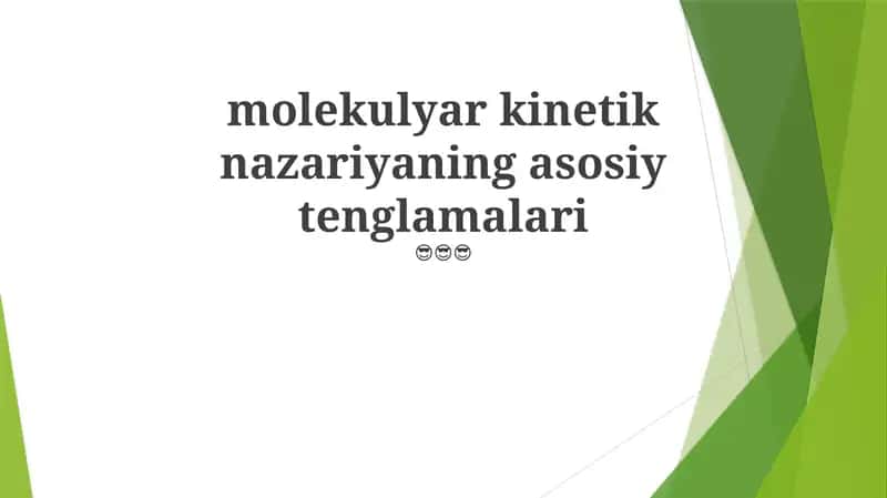 Molekulyar kinetik nazariya