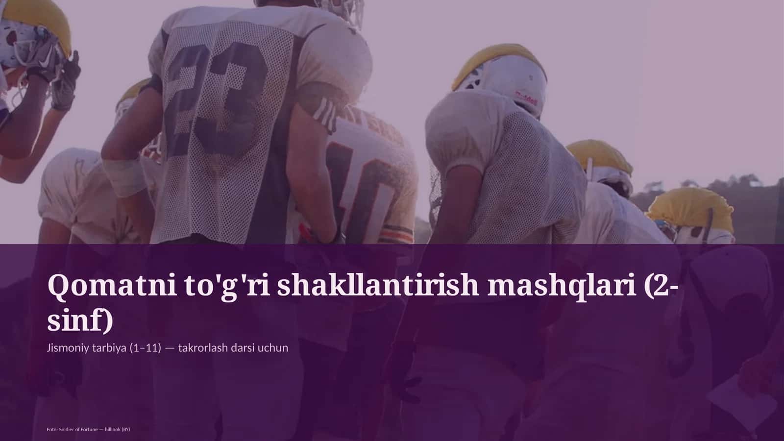 Qomatni to'g'ri shakllantirish mashqlari (2-sinf)