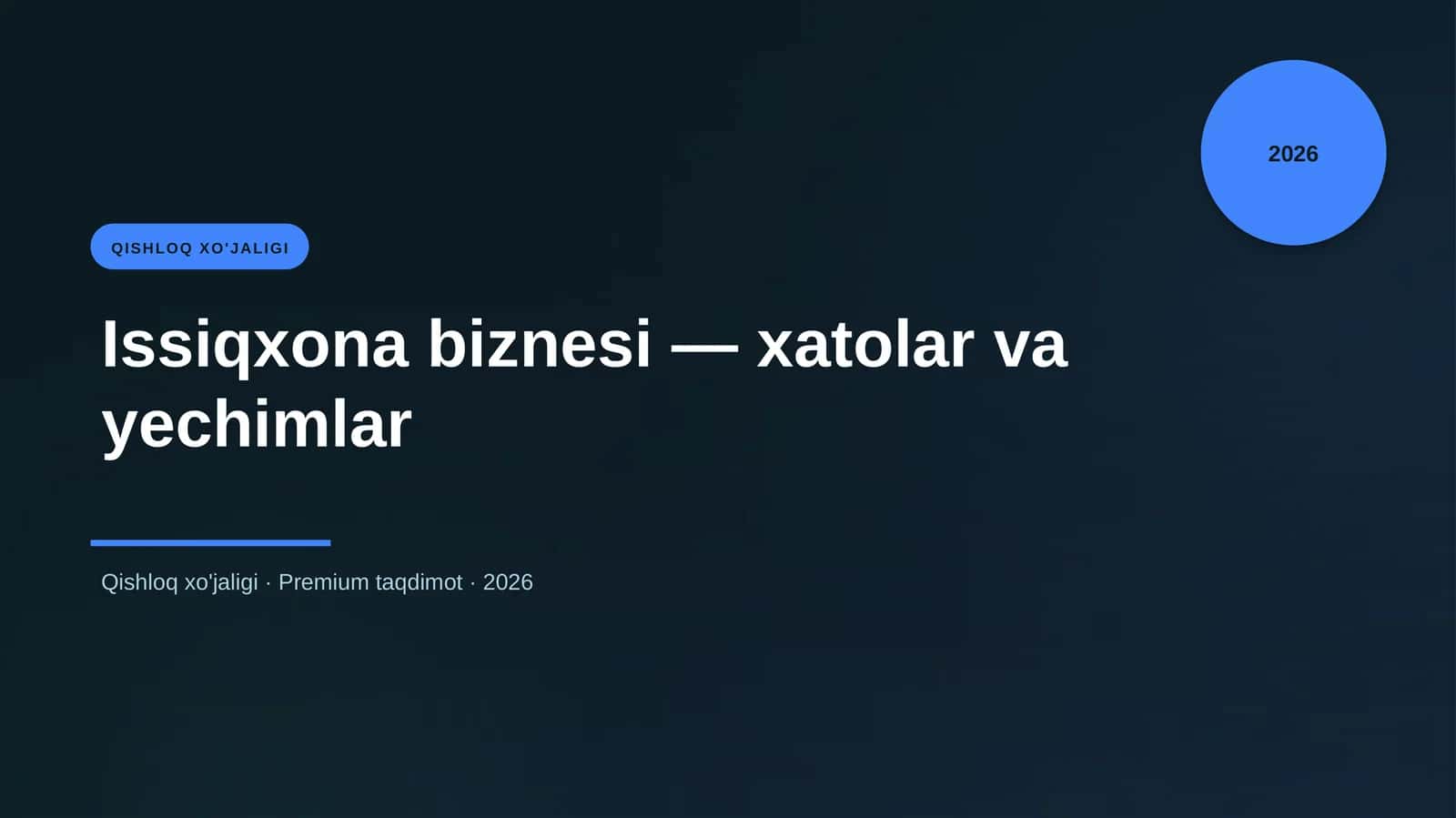 Issiqxona biznesi — xatolar va yechimlar