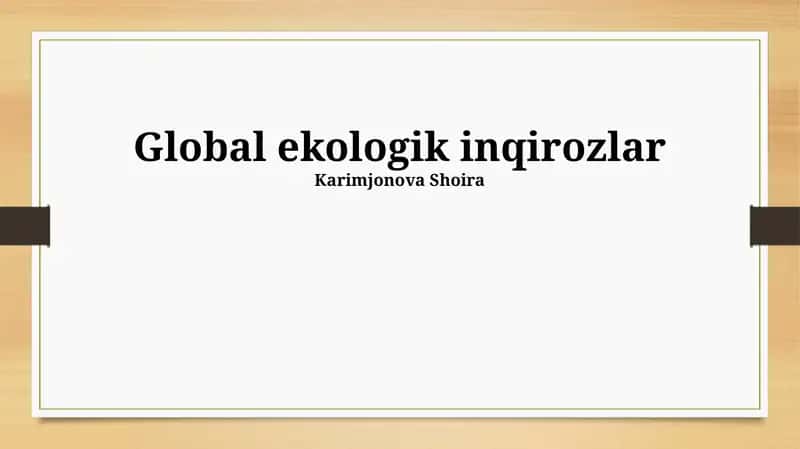 Global ekologik inqirozlar