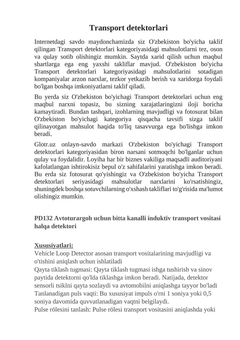 Transport detektorlari
