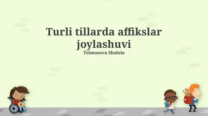 Turli tillarda affikslar joylashuvi