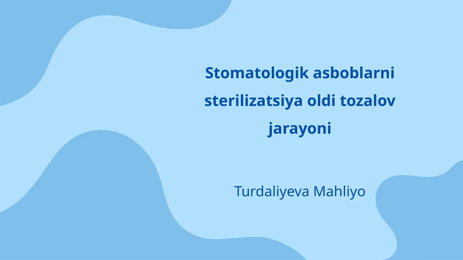 Sterilizatsiya oldi tozalov jarayoni