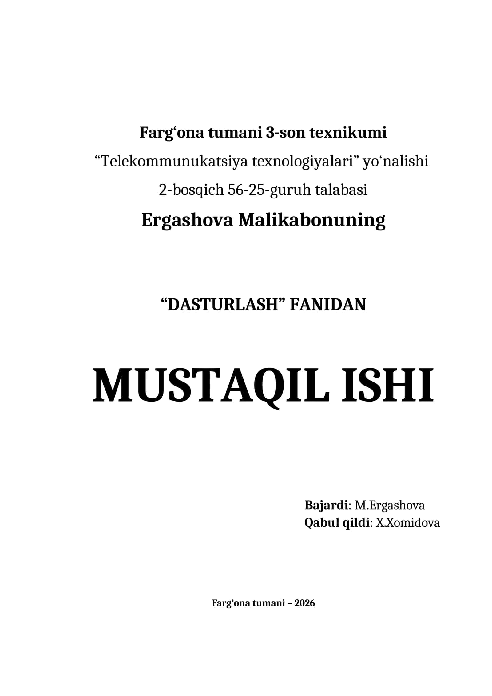 To‘plamlar (Sets) va ular ustida matematik amallarni dasturlash
