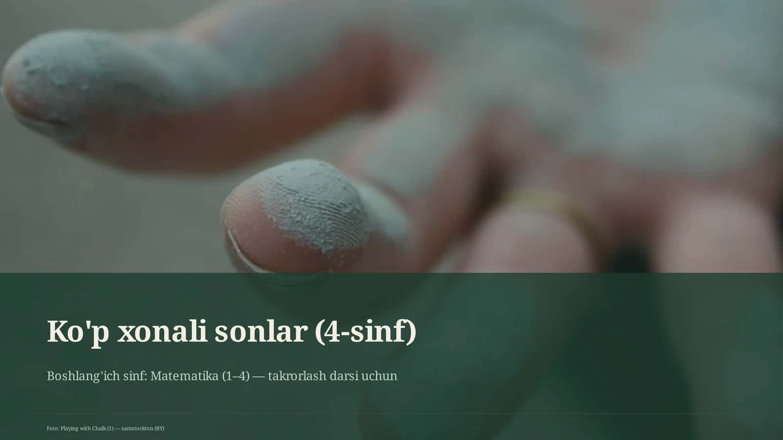 Ko'p xonali sonlar (4-sinf)