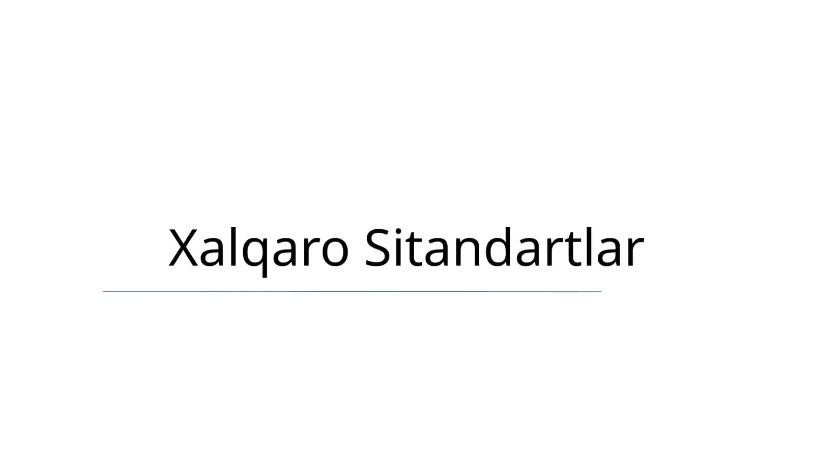 Xalqaro Sitandartlar