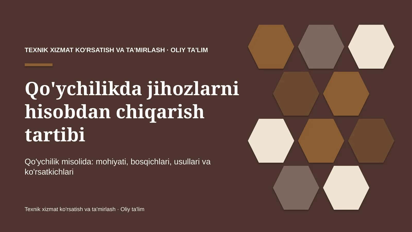qo'ychilikda jihozlarni hisobdan chiqarish tartibi 2831