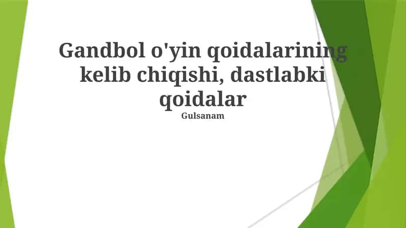 Gandbol o'yin qoidalarini o'rganish