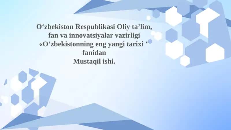 Yangi O'zbekistonda amalga oshirilayotgan ma'naviy o'zgarishlar
