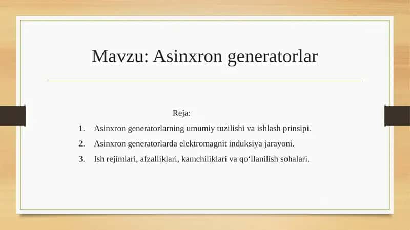 Asinxron generatorlar