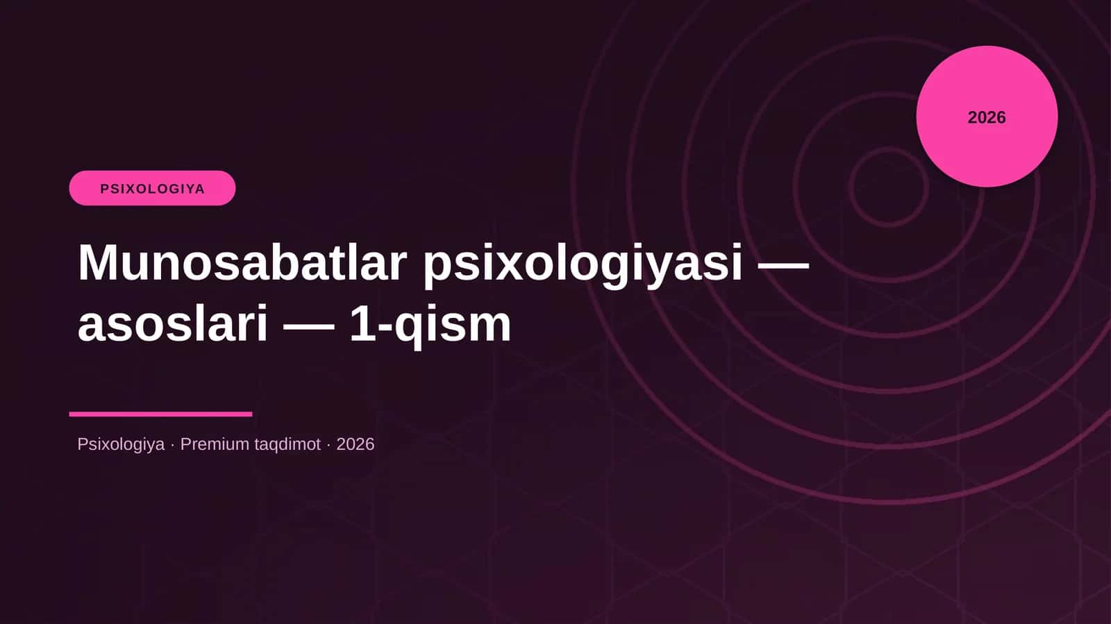 PSIXOLOGIYA - Asoslari - 1-qism