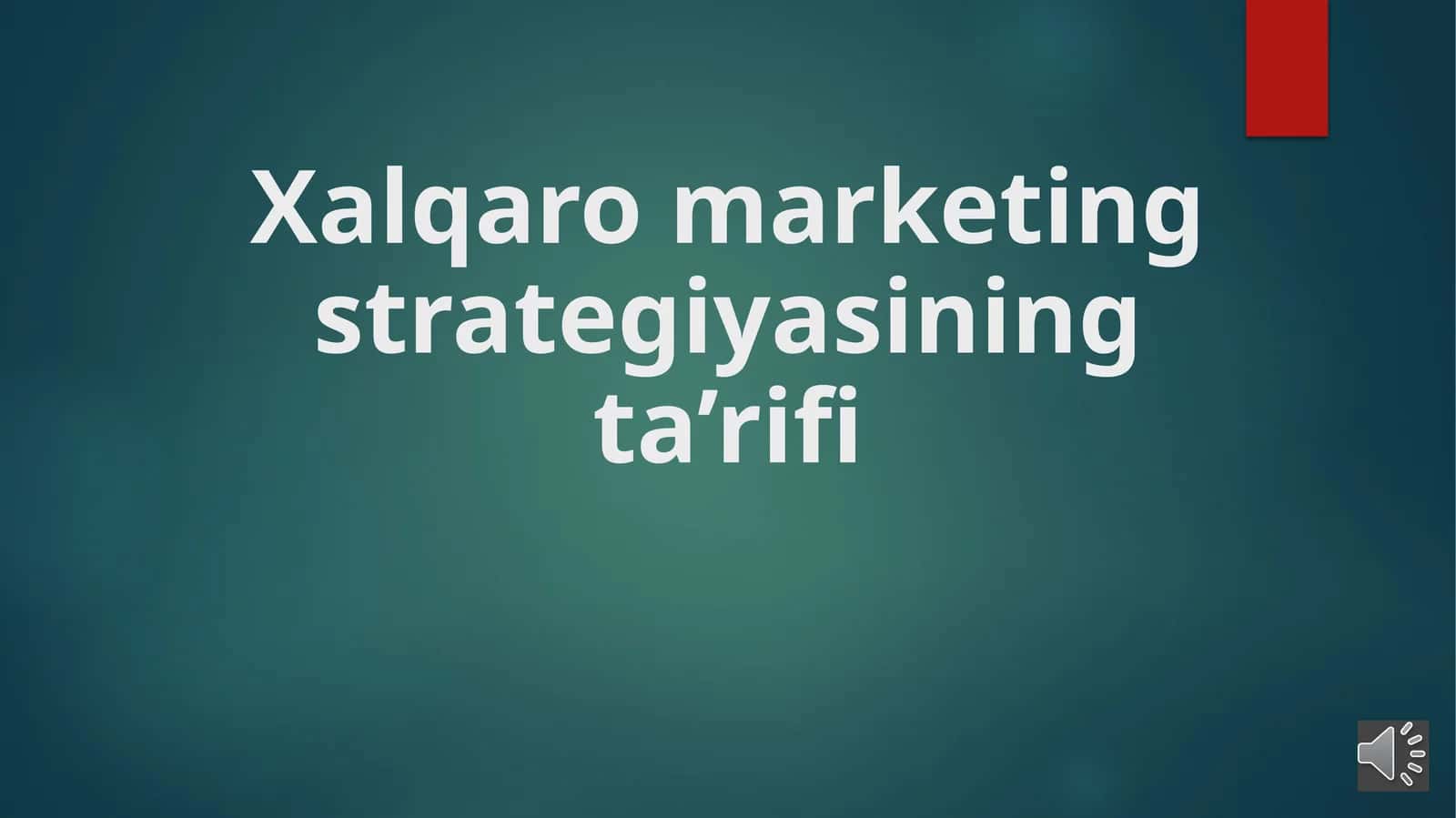 Xalqaro marketing strategiyasi