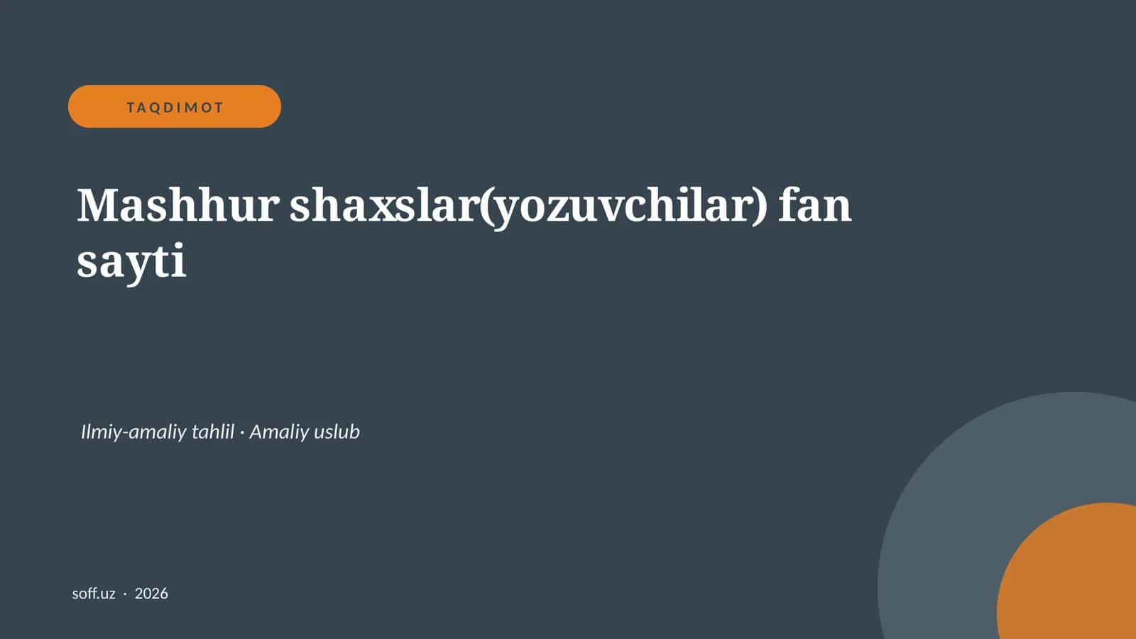 Mashhur shaxslar(yozuvchilar) fan sayti