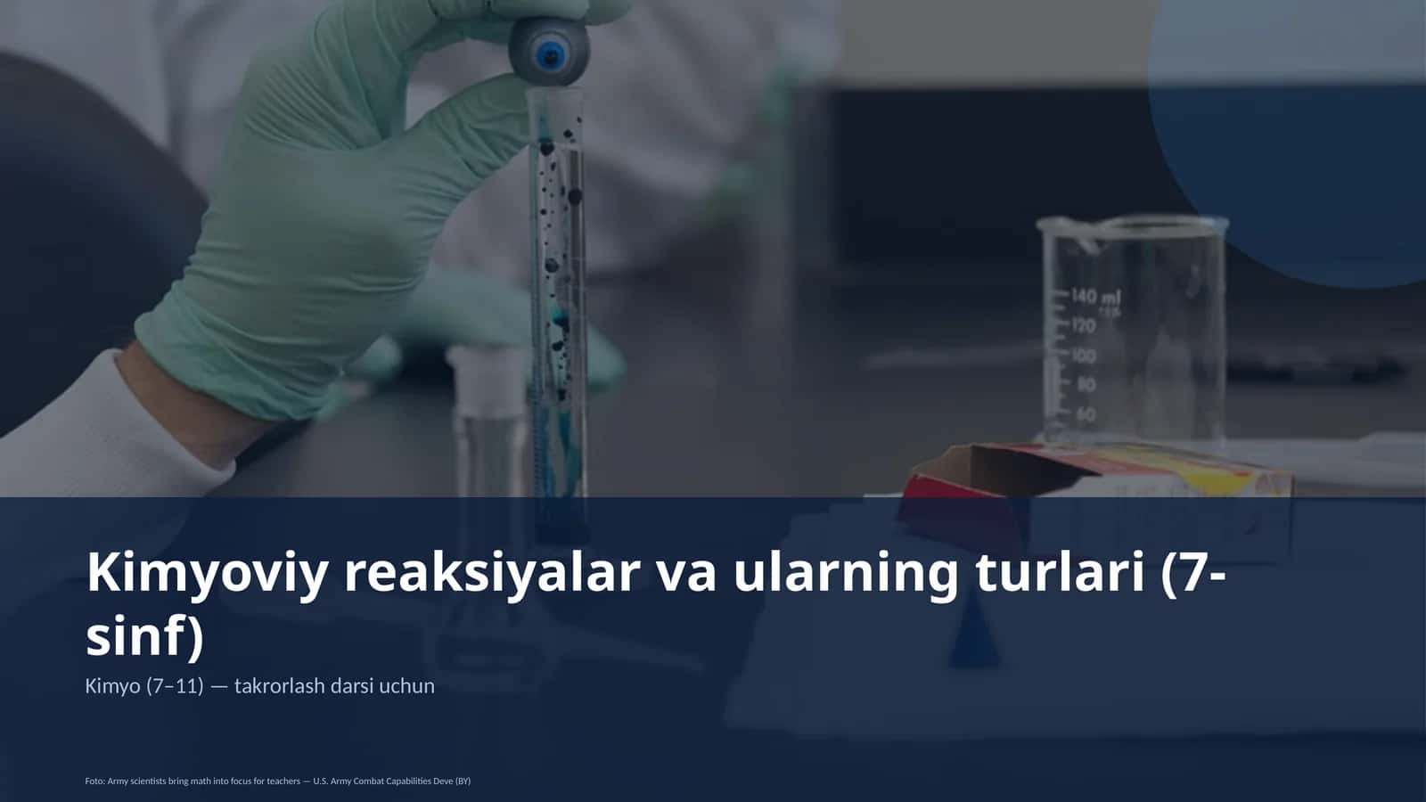 Kimyoviy reaksiyalar va ularning turlari (7-sinf)
