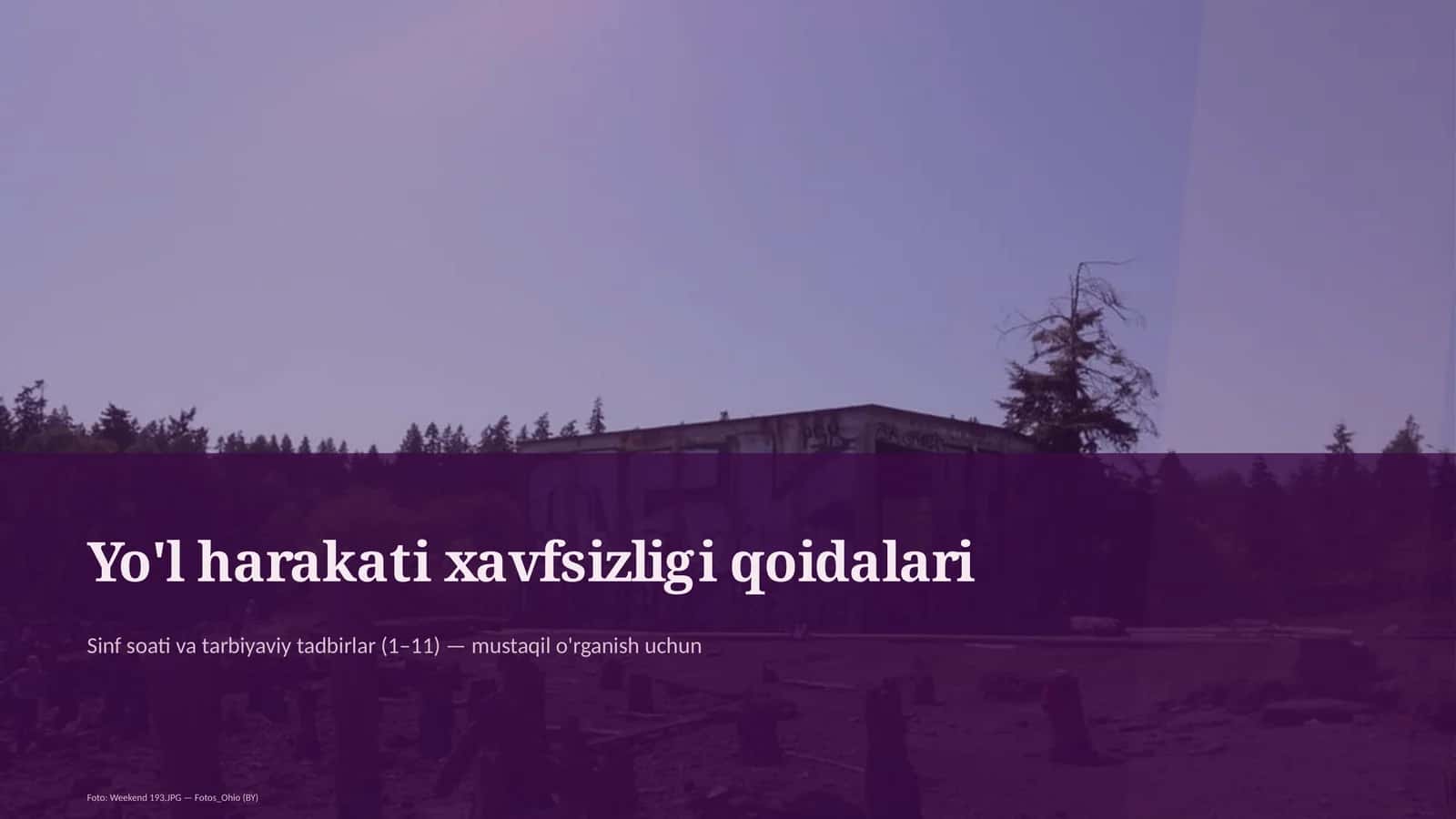 Yo'l harakati xavfsizligi qoidalari