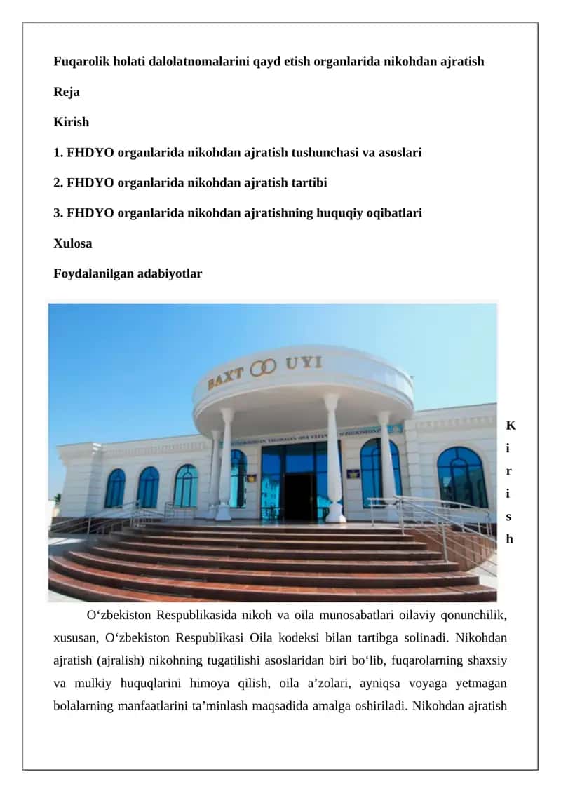Nikohdan ajratish organlarida