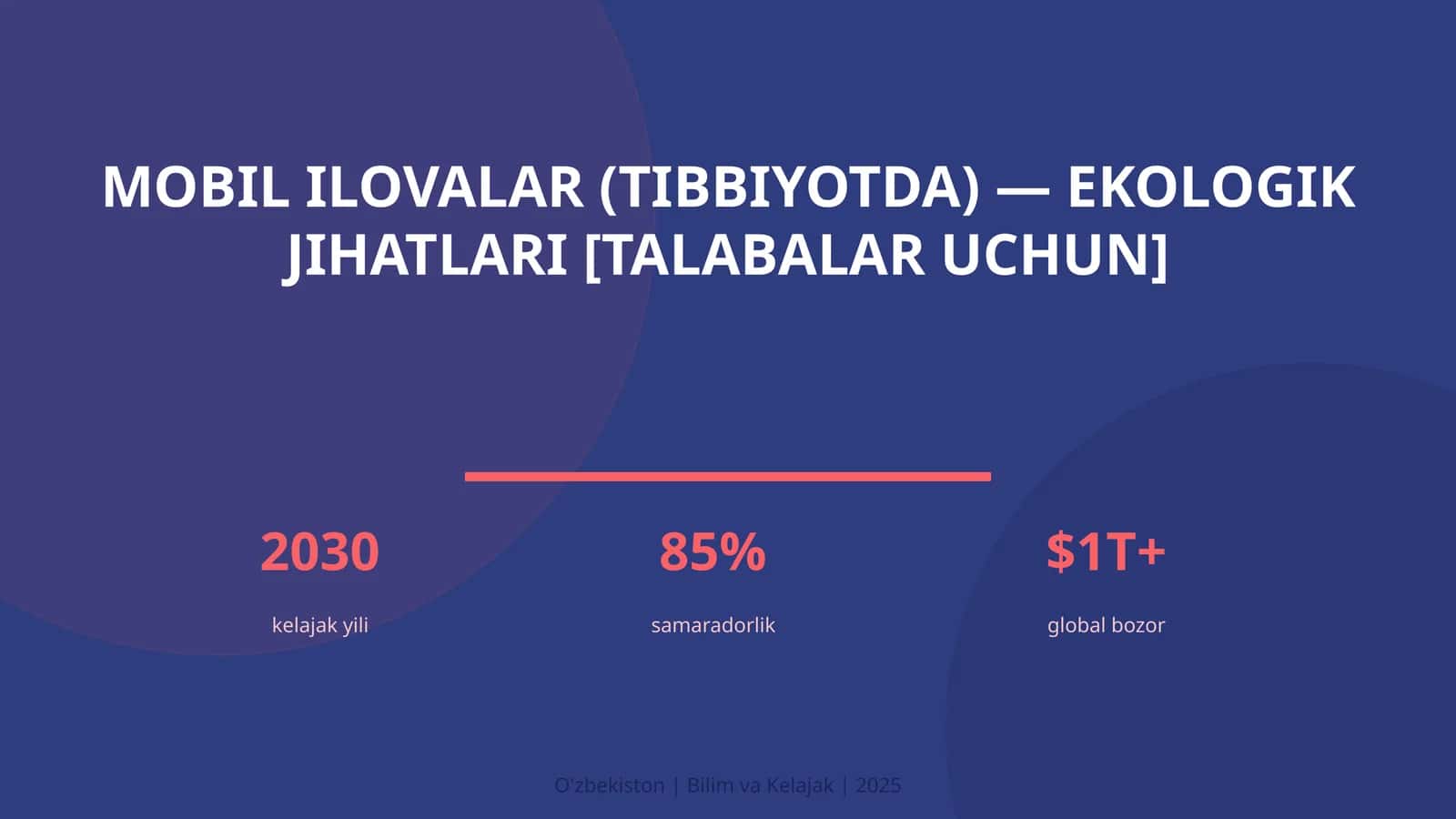 Mobil Ilovalar (Tibbiyotda) — Ekologik Jihatlari [Talabalar uchun]