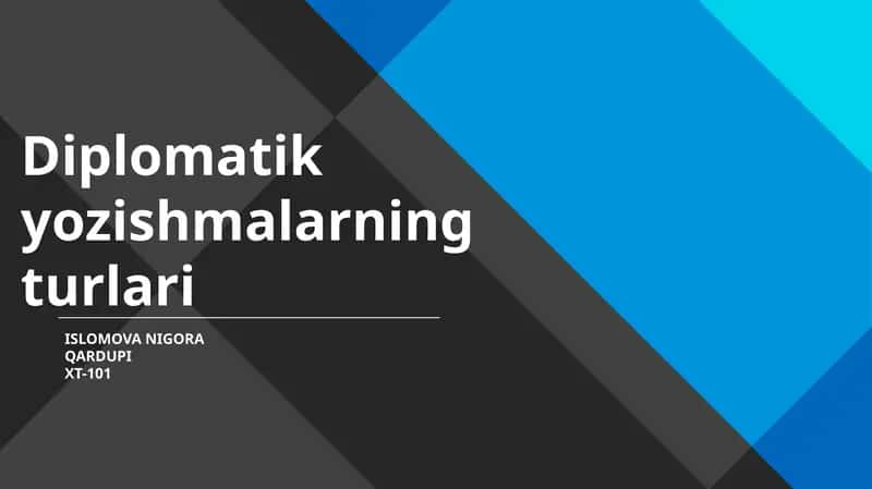 Diplomatik yozishmalarning turlari