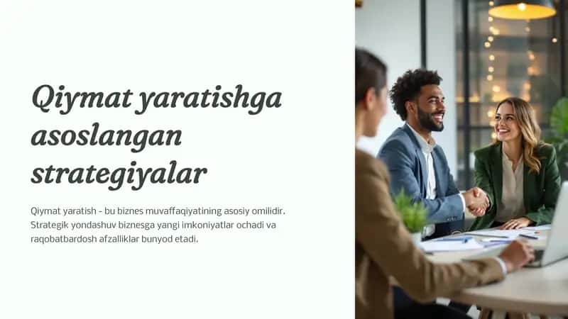Qiymat yaratishga asoslangan strategiyalar