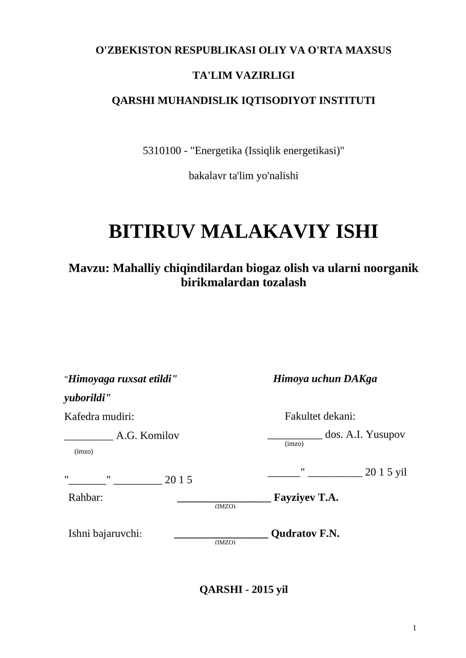 Energetika (Issiqlik energetikasi)