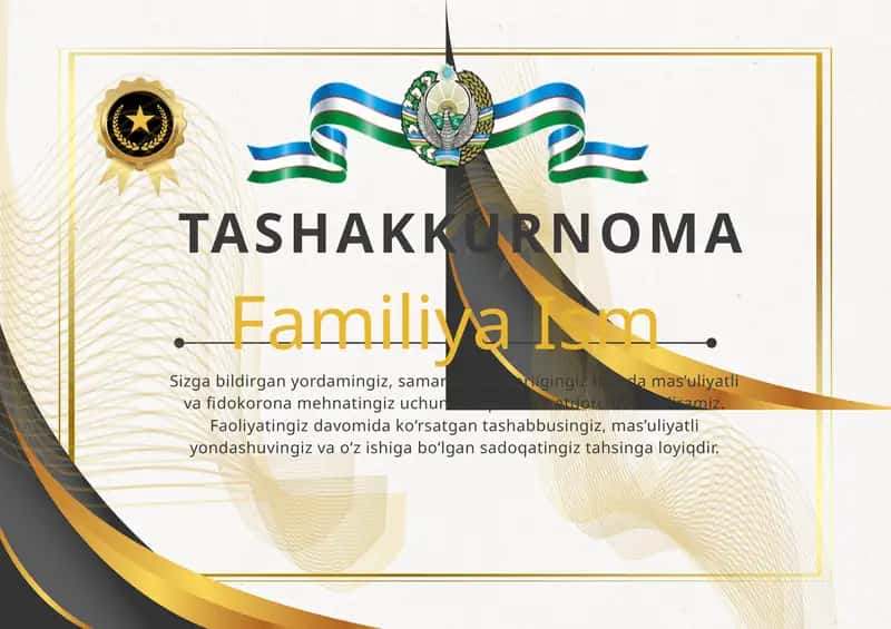 TASHAKKURNOMA