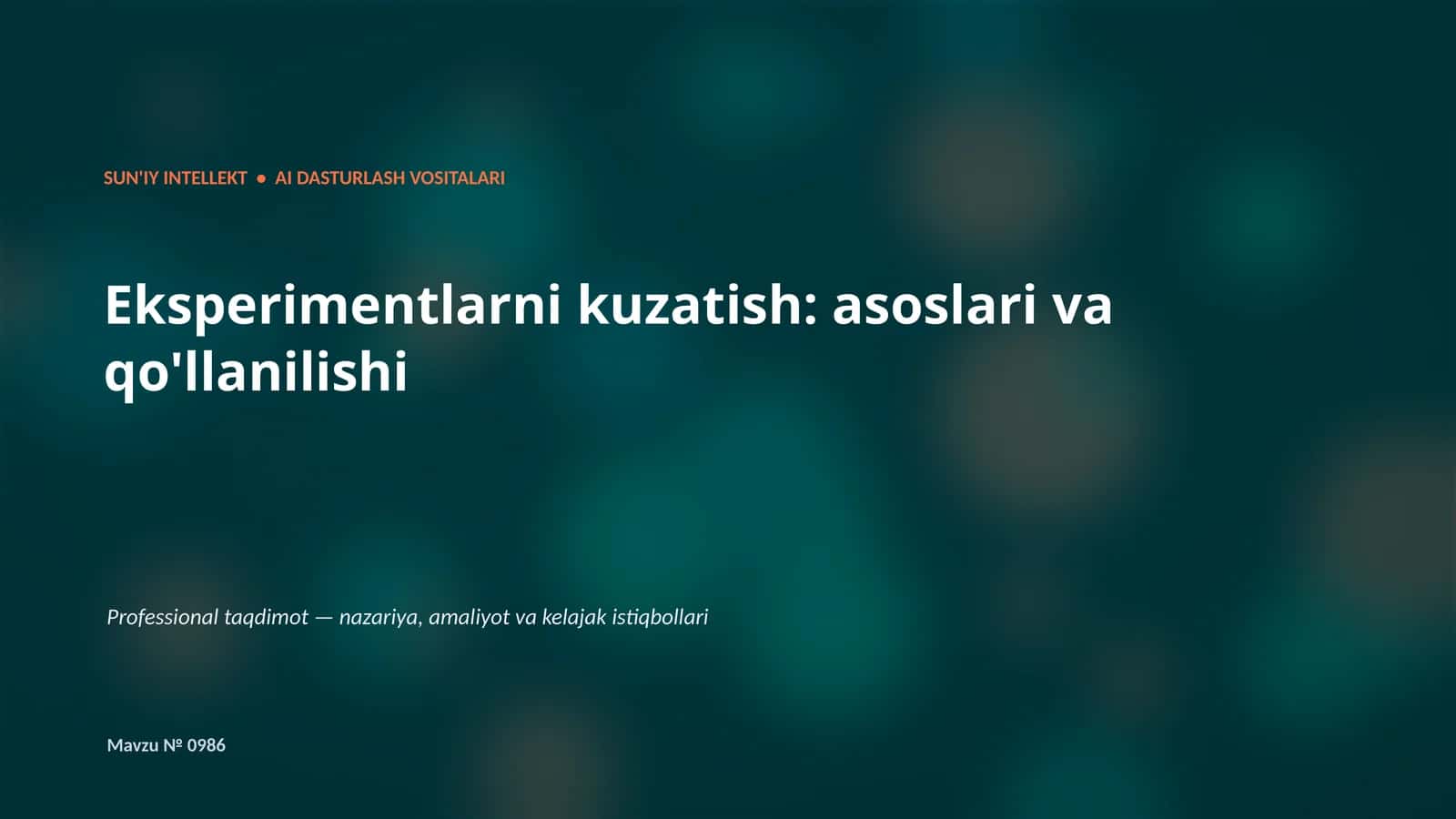 SUN'IY INTELLEKT • AI DASTURLASH VOSITALARI
